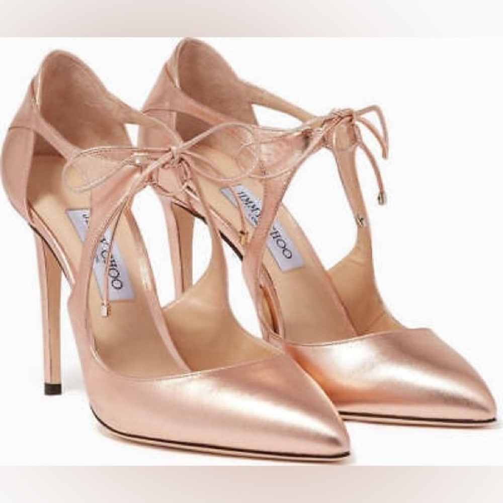 Jimmy Choo Rose Gold Metallic pumps 37